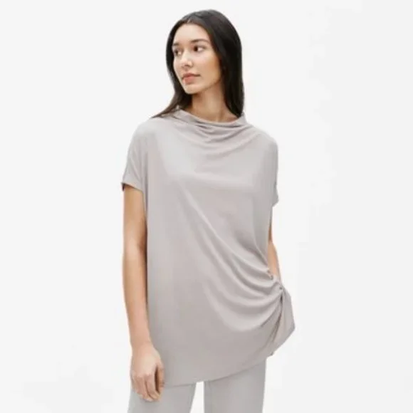Eileen Fisher Stretch Silk Jersey Funnel Neck Tunic Size 2X - Picture 1 of 9